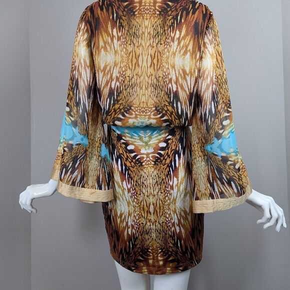 Bebe Kimono Sleeve Mini Dress – Size Small – Abstract Animal Print - Picture 9 of 9